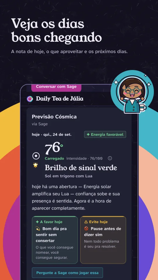 Previsão cósmica no modo escuro: a nota de hoje, o que aproveitar, o que evitar e os próximos cinco dias.