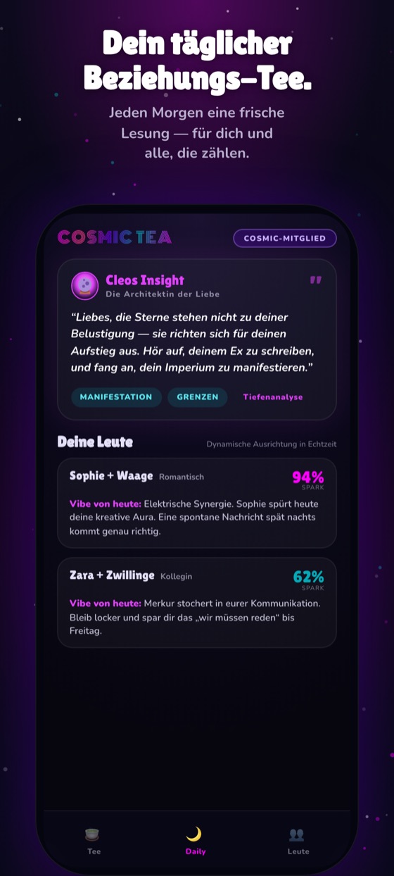 Der Daily-Tea-Screen: die heutigen Transite und was sie für dich bedeuten.