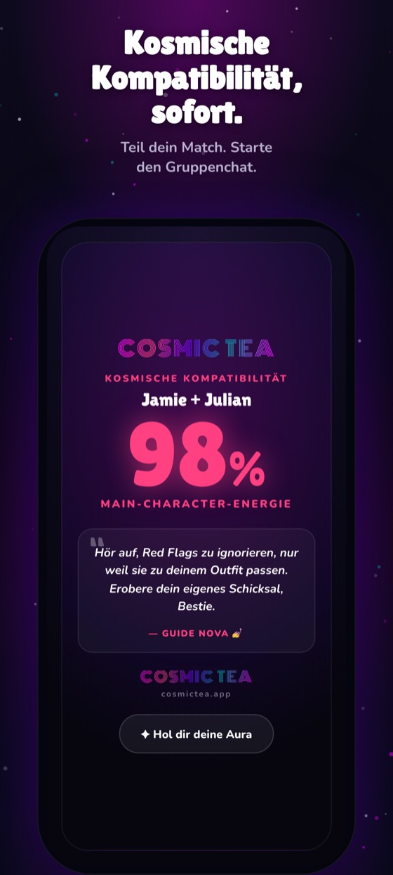 Eine Share-Karte aus einer Lesung, fertig für die Gruppe.